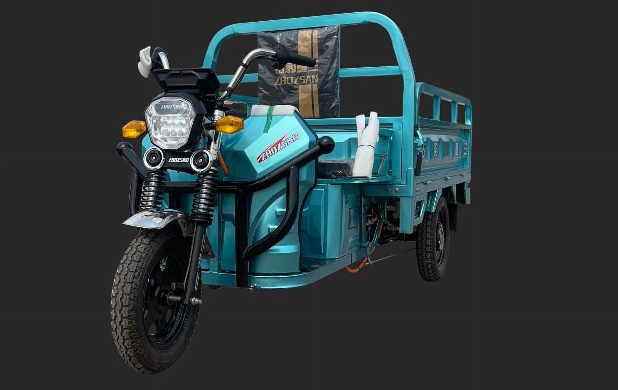 LuxyHoom Electric Tricycle Cargo Van for Adults, 3 Wheeled Delivery Vehicle with 1300KG Load Capacity, 1000W Differential Motor, 60V 45A Battery, Ideal for Home Delivery and Warehousing, Blue Green