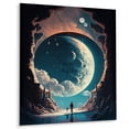 thumbnail image 2 of Designart "Inspiring Moonlight Outer Space I" Space Landscapes Metal Wall Decor, 2 of 5