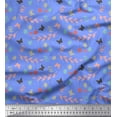 thumbnail image 1 of Soimoi Blue Rayon Fabric Insect,Heart & Egg Easter Print Fabric by Yard 42 Inch Wide, 1 of 1