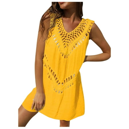 Women s Swimwears Cover-Ups Hand Hook Stitching V Neck A Line Skirt Sexy Beach Bikini Swimsuit Cover Up Female Stylish Summer Beachwear
