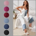 thumbnail image 4 of XIAOCHA Womens Color Block Satin Pajama Set Loose Camisole V Neck Sleepwear Smooth Modern Sleep Pajamas Set, 4 of 4