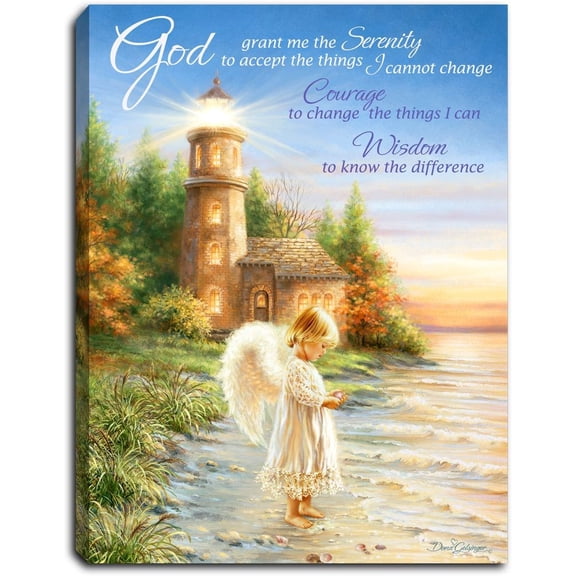 Mini Canvas-Serenity Angel-LED Tabletop w/Timer (8" x 6")