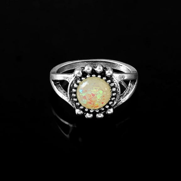 Gems N Jewels Exclusive Ethiopian Opal Halo Statement Ring 925 Sterling Silver Jewelry