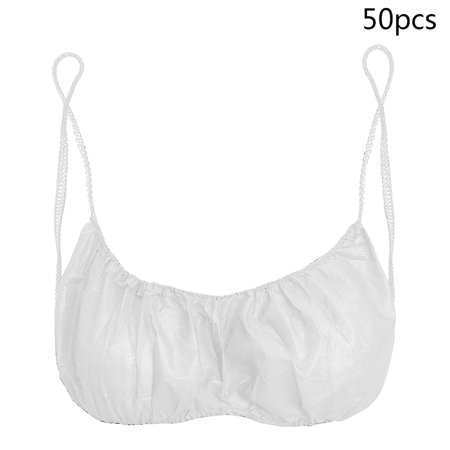 

50Pcs Women Disposable Bras Elastic Strap Spa Top Underwear Non-woven Brassieres