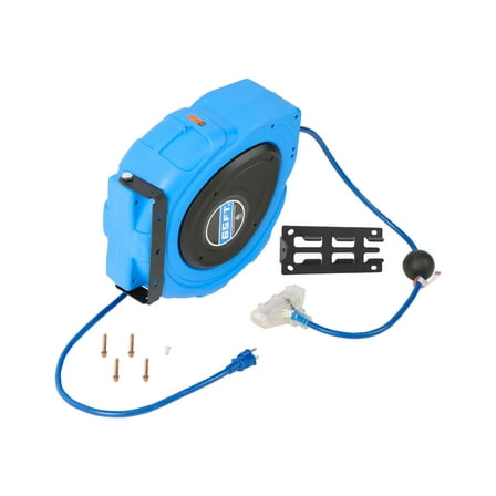 findmall 65FT Retractable Extension Cord Reel Power Cord Reel 12AWG/3C SJTOW