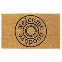 Rugsmith Black Machine Tufted Welcome, Good bye Round Doormat, 18" x 30"