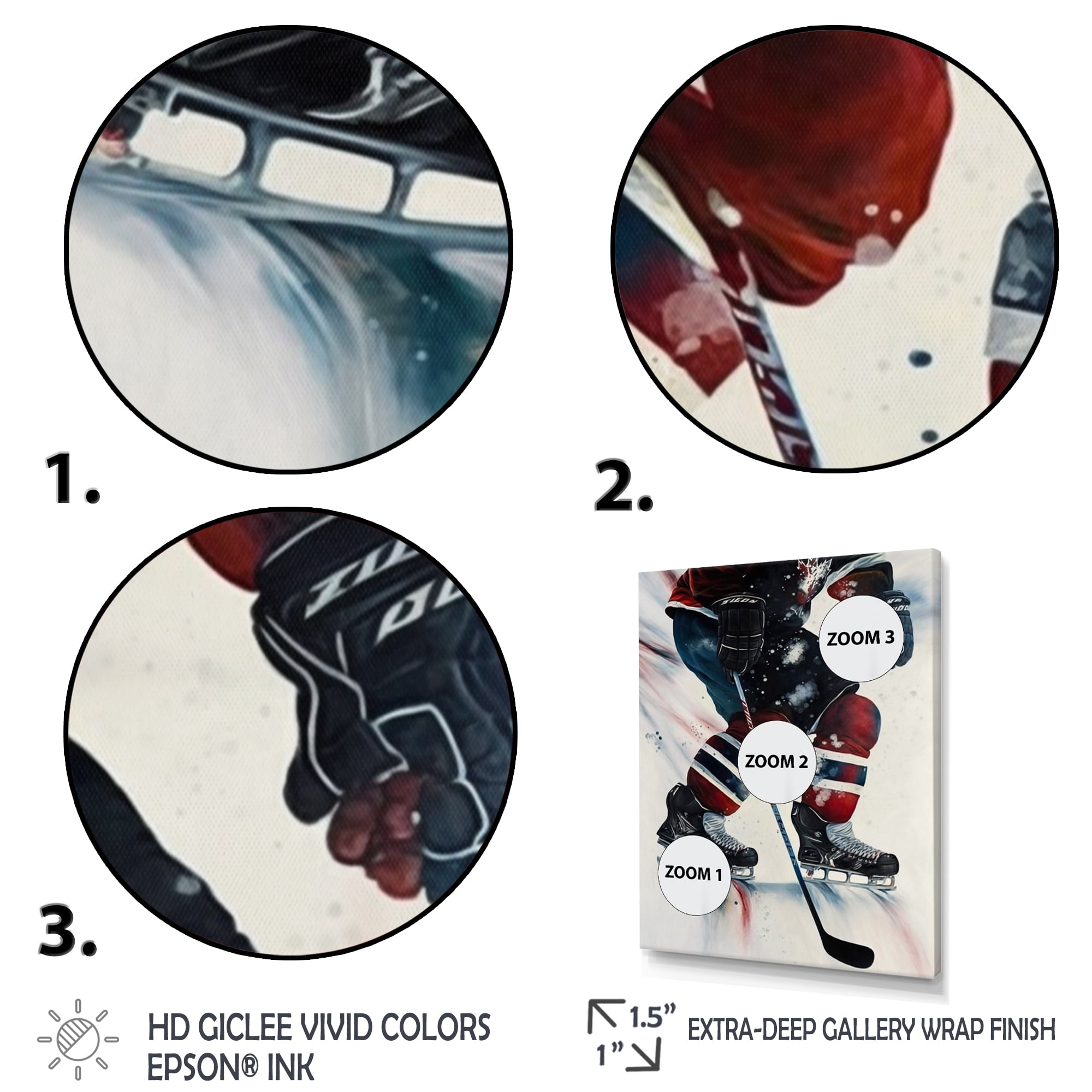 Designart Hockey Player On Ice During Game II Canvas Wall Art