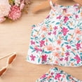 thumbnail image 6 of CAUYDY Toddler Girl Summer Clothes Baby Girls Short Sleeves T-Shirt Tops + Shorts Cute Outfits Set For 2t 3t 4t 5t 6t 7t Kid School Activities (Sizes 3-4 Years,F02-Pink), 6 of 9