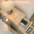 thumbnail image 6 of Fluted Nightstand with 2 Drawers, Slim Wooden Bedside Table, Mid Century Modern End Table for Bedroom, Wood, 6 of 8