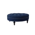 thumbnail image 1 of Lana Tufted Round Ottoman Midnight Blue, 1 of 6