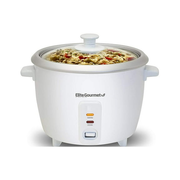 Arrocera y Vaporera Eléctrica 6tz Acero Inoxidable Elite Gourmet Color Blanco