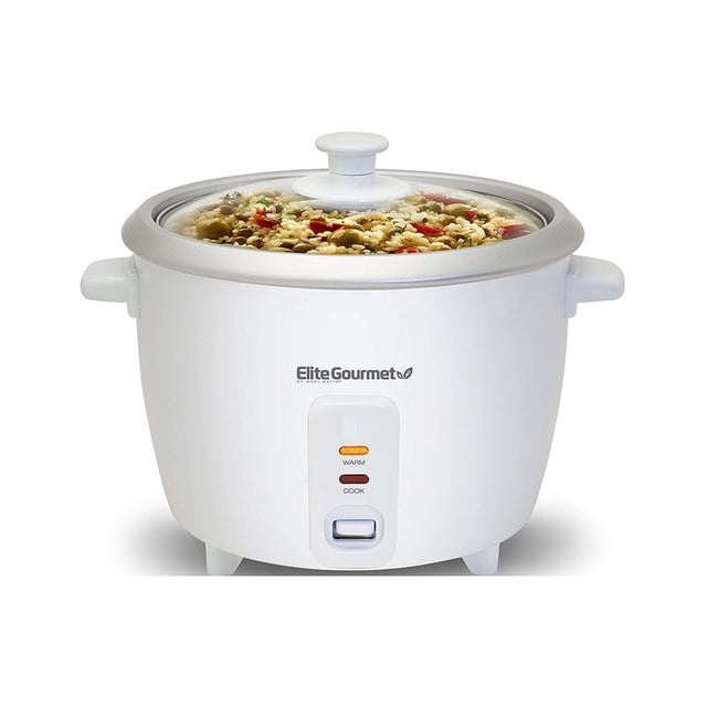 Arrocera y Vaporera Eléctrica 6tz Acero Inoxidable Elite Gourmet Color Blanco