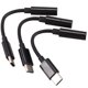 thumbnail image 1 of Adaptador de audio para auriculares tipo C a 3,5 mm (3 unidades), cable USB-C a conector de micrófono auxiliar hembra de 3,5 mm para Moto Z, Le 2/Le Pro 3 (no compatible con Pixel) (negro), 1 of 8
