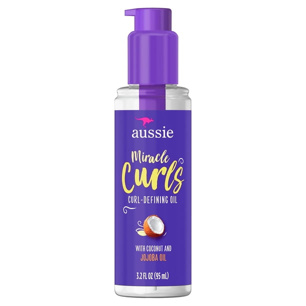 Aussie Miracle Curls Tratamiento capilar con aceite definidor de rizos con aceite de jojoba australiano 3.2 Fl oz 0.925 Fl oz