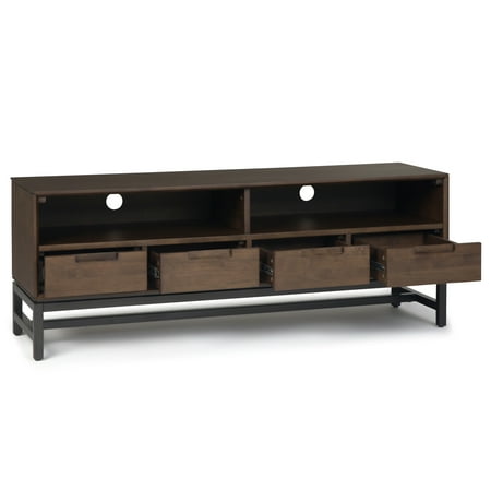 Simpli Home - Banting Modern Industrial TV Media Stand for Most TVs up to 65" - Walnut Brown