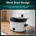 thumbnail image 4 of 2qt Oval Slow Cooker with Adjustable Settings and Keep Warm Stainless Steel, 4 of 7