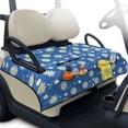 thumbnail image 2 of Xixirimido Golf Cart Seat Covers, Universal Golf Cart Seat Towel Blanket Quilted with 4 Pockets Fits for EZGO, Yamaha, Club Car & More 2-Seat Carts, Daisy Golf Club Ball Blue, 2 of 8