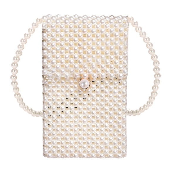 GASTROPOD Hand-Woven Pearl Bags Lady Beaded Shoulder Bag Handbag Flap Bag Crossbody Bag