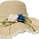thumbnail image 4 of Sombrero de paja con adornos de rosas Salvador verano Beige protección solar mujer Sombrero de copa, 4 of 10