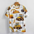 thumbnail image 3 of Excavator Construction Vehicle Truck Women's Short Sleeve T-Shirt Crew Neck Casual Summer Trendy Loose Fit Tops, 3 of 6