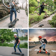 MAXFIND FF Belt Electric Skateboard for Adults, 25 Mile Electric Longboard with Remote, Fast Swap Battery, Black