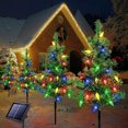 thumbnail image 1 of Luz solar para jardín IP65, luz de estaca impermeable, juego de 4 luces para camino de árbol de Navidad, 1 of 6