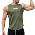 thumbnail image 2 of Mens Tank Top Undershirt Men's Summer Casual Sleeveless Fitness And Sports Comfortable Round-Neck Tank Army Green XXXL, 2 of 5