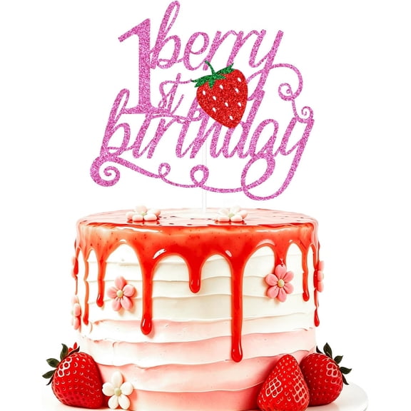 Berry First Birthday Cake Topper, Strawberry 1st Birthday Party Decorations, Sweet One Cake Decorations