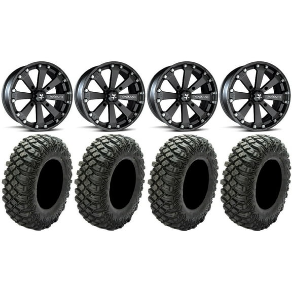 MSA Black Kore 14" ATV Wheels 30" Crawler XG Tires Sportsman RZR Ranger