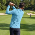 thumbnail image 5 of Hearthz Polo Shirts for Men 3 Button Placket Lapel Collar Long Sleeve Shirts for Men Business Casual Golf Polos for Men Athletic T Shirts Blue XXL, 5 of 5