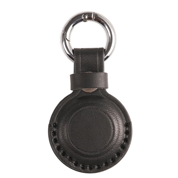 Soporte para Airtag KEEPXYZ de piel auténtica para Apple Airtag, color negro