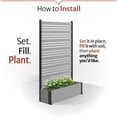 thumbnail image 5 of 72in H x 46in W x 13in L (1 Screen w/ Planter) Freestanding Enclo Florence Ash Color Privacy Fence Screen with Planter Box, Outdoor Vinyl Privacy Screen Panel for Patio & Air Conditioner, EC18025, 5 of 10