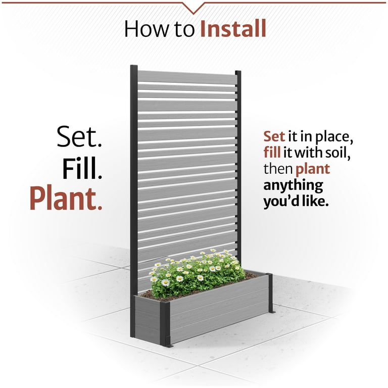72in H x 46in W x 13in L (1 Screen w/ Planter) Freestanding Enclo