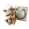 thumbnail image 4 of Mini Bunny Hug Cute Easter Gift, Easter Plush Bunny with Knitted Hat and Pom Pom, Soft Pocket Emotional Support Rabbit with Gift, 4 of 4