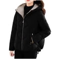 thumbnail image 2 of Wowcloth Women's Cotton Coat, Solid Color Casual Hooded Long Sleeve with Zipper Pockets, Warm and Comfortable for Everyday Wear, 2 of 6