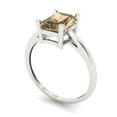 thumbnail image 2 of 2 tcw Simulated Champagne Diamond Cocktail Fashion Ring for Women, 14K White Gold, 2 of 5