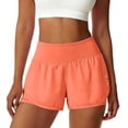 thumbnail image 2 of Arlun Athletic Running Shorts for Women 2 in 1 Stretch High Waisted Workout Gym Yoga Dolphin Shorts Lightweight Breathable Quick Drying Sports Short Pants with Lined Pockets 1-Pink S, 2 of 7