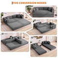 thumbnail image 4 of 5-in-1 Folding Convertible Sofa Bed,78.8 Oversized Corduroy Upholstered Boneless Couch  with Pillow, Armrest & Backrest, Floor Sofa Modular Futon Couch for Living Room Bedroom, 4 of 9