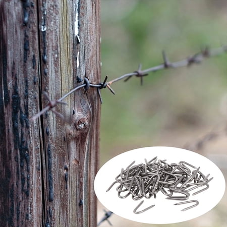 OUNONA 140Pcs Metal U Stakes for Garden Fences with Pointed Ends Durable Iron Wire Staples