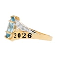 thumbnail image 3 of JackAni 10k Gold Simulated Aquamarine March Birthstone 2026 Class Graduation Ring - Size 9.75, 3 of 5