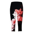 thumbnail image 2 of GHSOHS Leggings for Women Yoga Pants Black Capris for Women Capri Leggings for Women Floral Print Cropped Leggings Knee Length Summer Workout Leggings Casual Comfy Cropped Yoga Pants Women Capris,M, 2 of 5