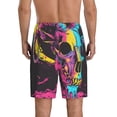 thumbnail image 4 of Lsque Neon Gothic Skull Moon Mens Sleep Pajama Shorts,Short Pajama Pants, Cotton Ultra-Soft Knit-Medium, 4 of 9