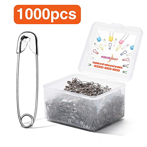 50Pc Safety Pins Silver Assorted Size Hemming Sewing Craft Aid Textile Fabric