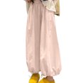 thumbnail image 4 of Lenpel Wide Leg Pants for Women Elastic High Waisted Pleated Solid Color Palazzo Lantern Pants Baggy Casual Trousers, 4 of 5