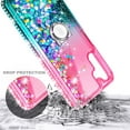 thumbnail image 3 of Nagebee Phone Case Compatible for Samsung Galaxy A14 5G with Tempered Glass Screen Protector, Sparkle Glitter Flowing Liquid Waterfall [Ring Holder & Wrist Strap] Women Girls Case (Pink/Aqua), 3 of 6
