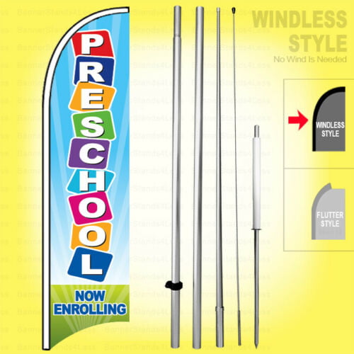 BEST BUYS HERE Windless Swooper Feather Flag and Pole Tall Banner Sign 3’ Wide 