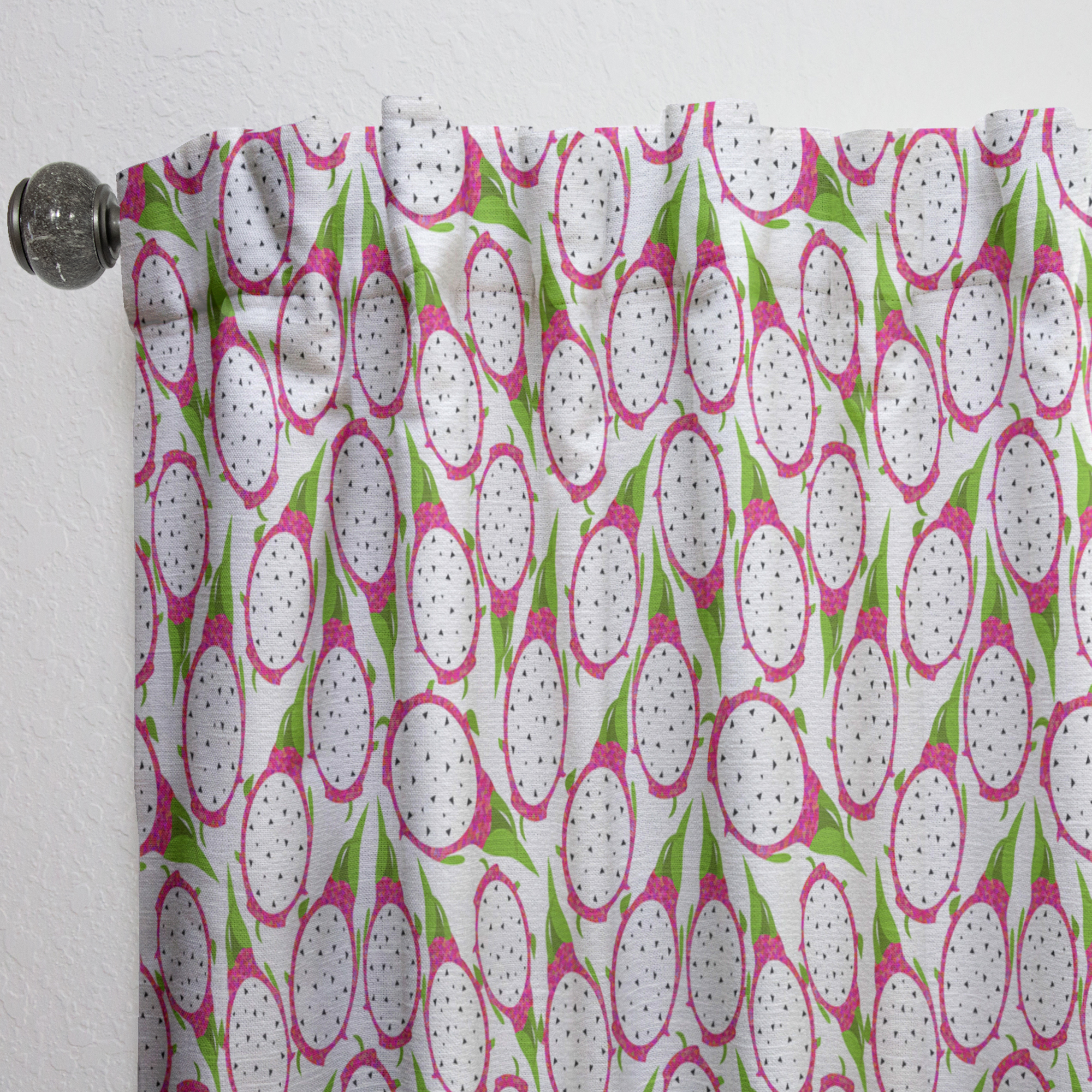 Designart 'Tropical Dragon Fruit Pattern I' Tropical Curtain Panel