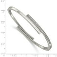 thumbnail image 3 of Chisel Stainless Steel Polished with Crystals 6.75 inch Hinged Bangle 6.75 inches, 3 of 4