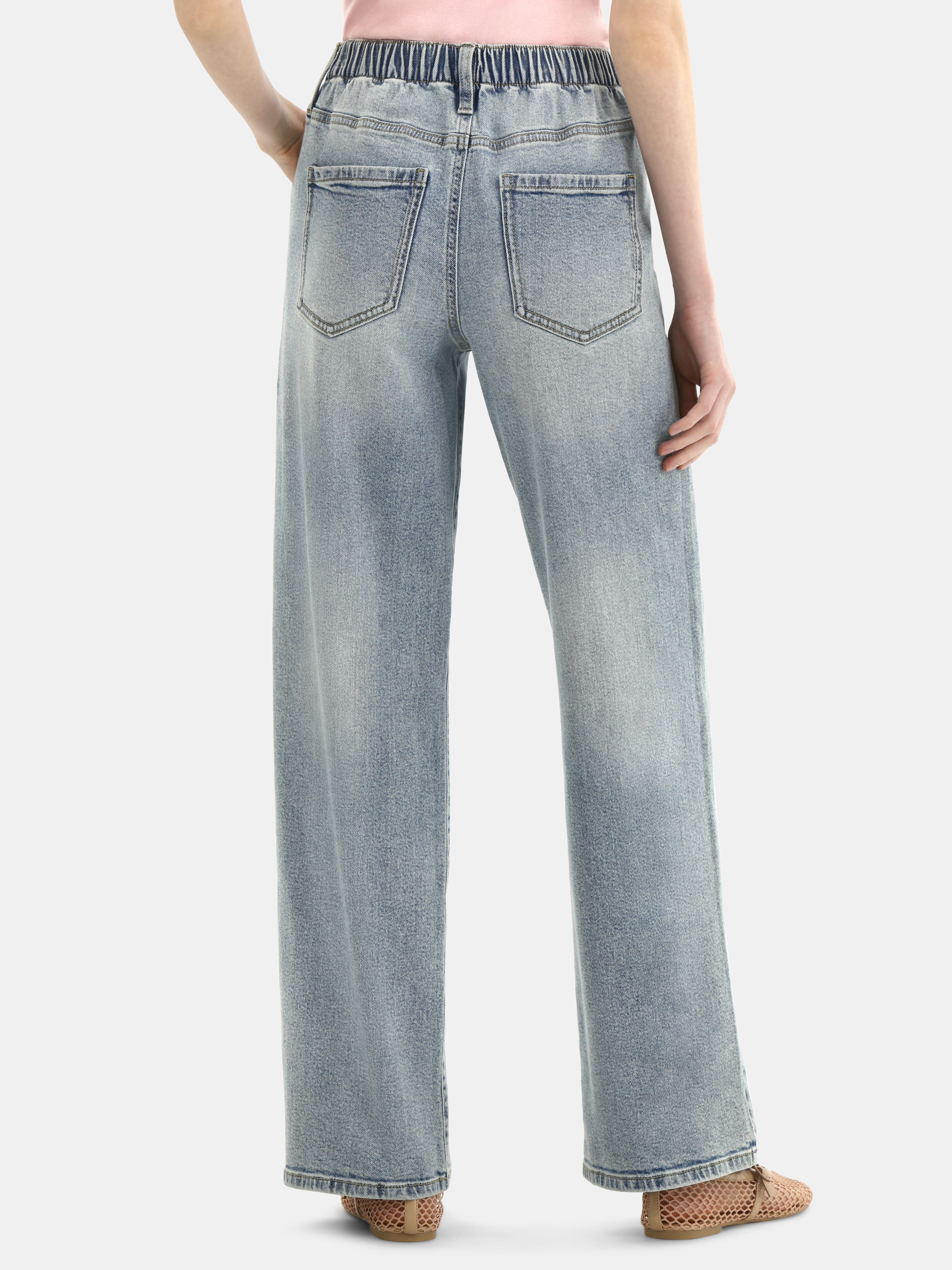 No Boundaries High Rise Baggy Wide Leg Jeans, 32" Inseam, Women's and Women's Plus Sizes XXS-4X