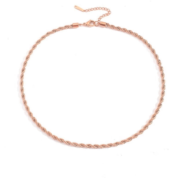 Collar de moda, estilo europeo y americano, cadena torcida, collar de cadena de clavícula de acero inoxidable para hombres y mujeres